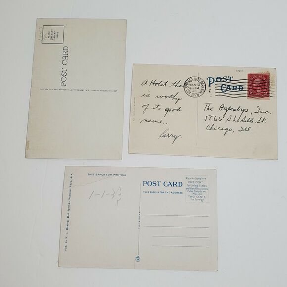 3 Arkansas Postcards The Spring Bella Vista Eastman Hotel Belvedere Lobby & Dine - Picture 5 of 6